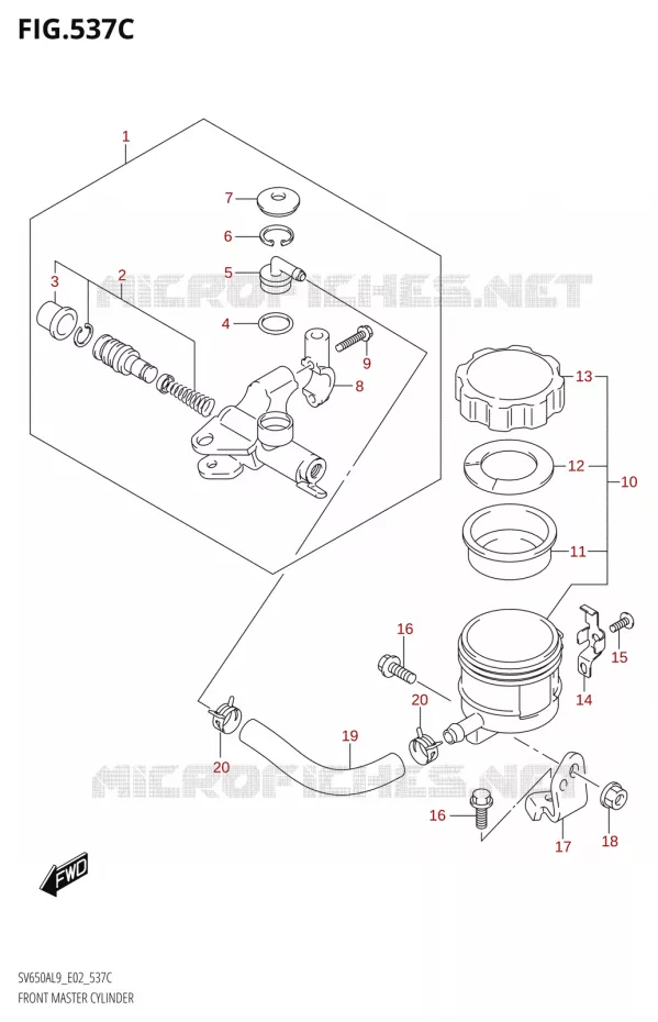 MAITRE CYLINDRE AVANTV650XAL9 E02) Suzuki MOTO 650 SV 2019  SV650XA L9 (E02)