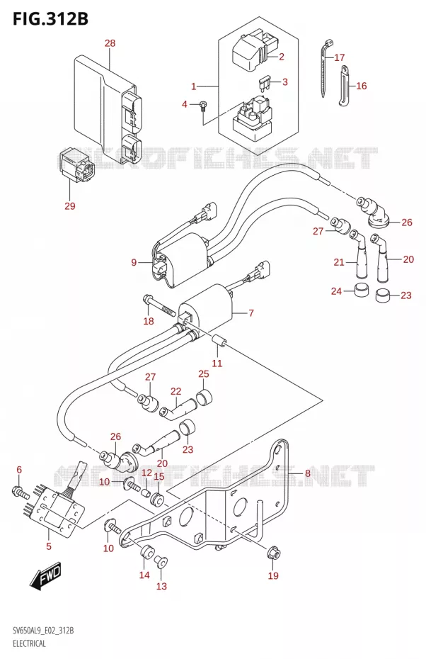 PARTIE ELECTRIQUEL9 E19) Suzuki MOTO 650 SV 2019  SV650XA L9 (E02)