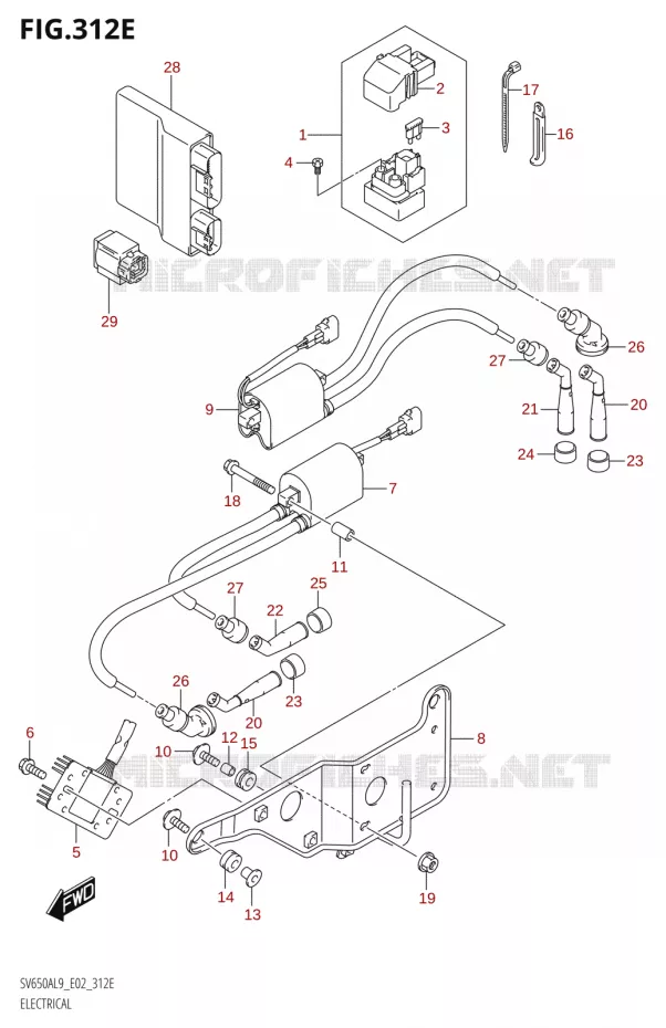 PARTIE ELECTRIQUEUL9 E02) Suzuki MOTO 650 SV 2019  SV650XA L9 (E02)