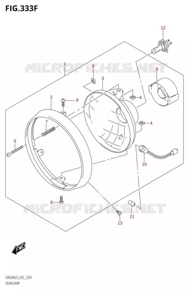 PHARE (SV650AUL9 E19) Suzuki MOTO 650 SV 2019  SV650A L9 (E02)