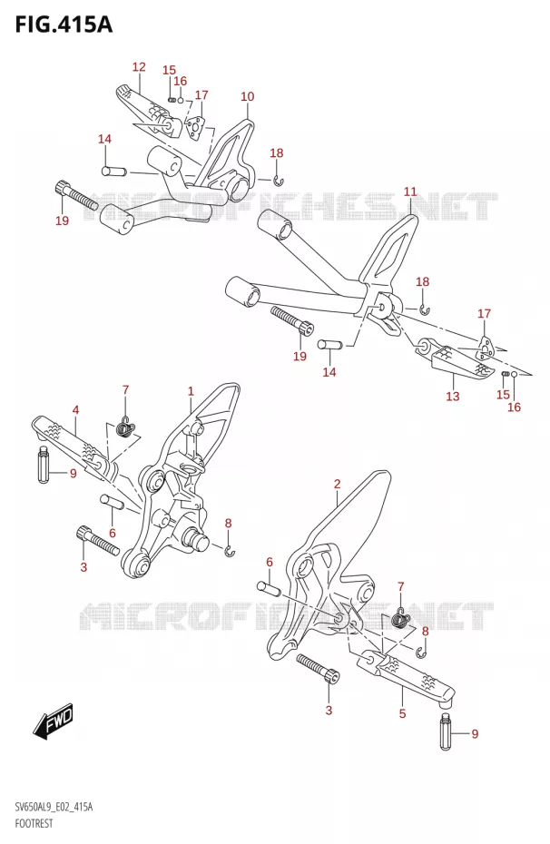 REPOSE PIED (SV650AL9 E02) Suzuki MOTO 650 SV 2019  SV650A L9 (E02)