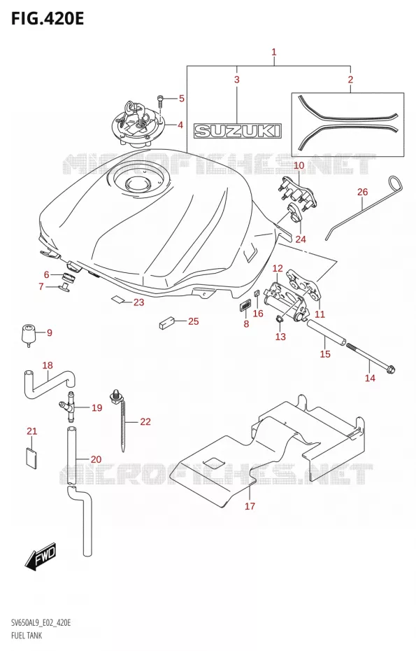 RESERVOIR D'ESSENCEXAL9 E02) Suzuki MOTO 650 SV 2019  SV650XA L9 (E02)