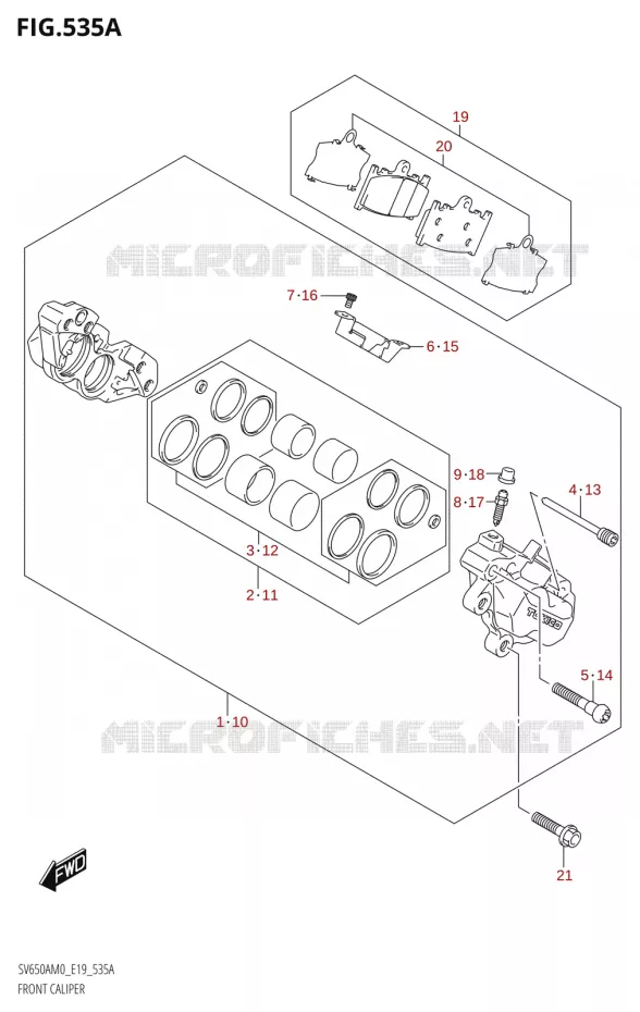 ETRIER DE FREIN AVANT Suzuki MOTO 650 SV 2020  SV650A (E19)