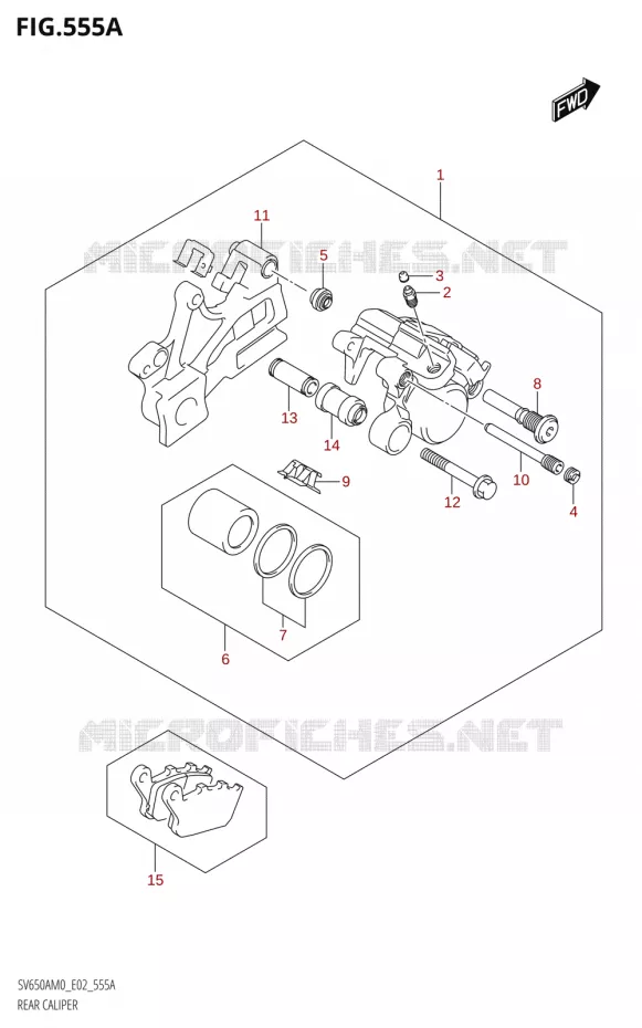 ETRIER DE FREIN ARRIERE Suzuki MOTO 650 SV 2020  SV650A M0 (E02)