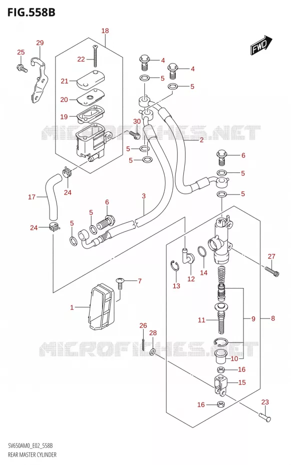 MAITRE CYLINDRE ARRIERE Suzuki MOTO 650 SV 2020  SV650A M0 (E02)