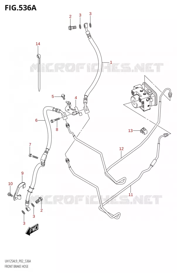 DURITE DE FREIN AVANT Suzuki SCOOTER 125 BURGMAN 2019  UH125A L9 (P02)