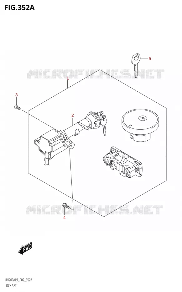 KIT SERRURE Suzuki SCOOTER 200 BURGMAN 2019  UH200A L9 (P02)