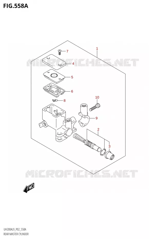 MAITRE CYLINDRE ARRIERE Suzuki SCOOTER 200 BURGMAN 2019  UH200A L9 (P02)