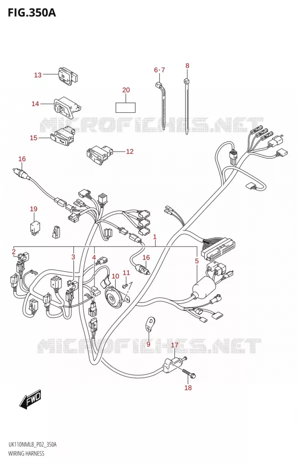 FAISCEAU ELECTRIQUE Suzuki SCOOTER 110 ADDRESS 2018  UK110NM L8 (P02)