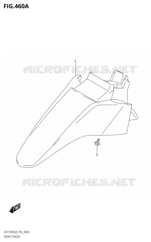 GARDE BOUE AVANT Suzuki SCOOTER 110 ADDRESS 2018  UK110NM L8 (P02)