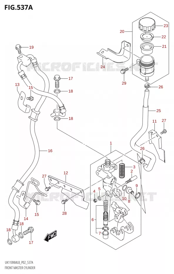 MAITRE CYLINDRE AVANT Suzuki SCOOTER 110 ADDRESS 2018  UK110NM L8 (P02)