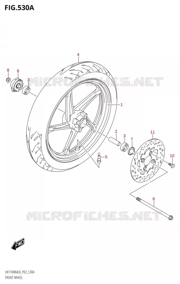 ROUE AVANT Suzuki SCOOTER 110 ADDRESS 2018  UK110NM L8 (P02)