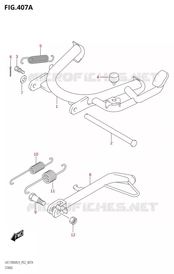 BEQUILLE Suzuki SCOOTER 110 ADDRESS 2019  UK110NM L9 (P02)