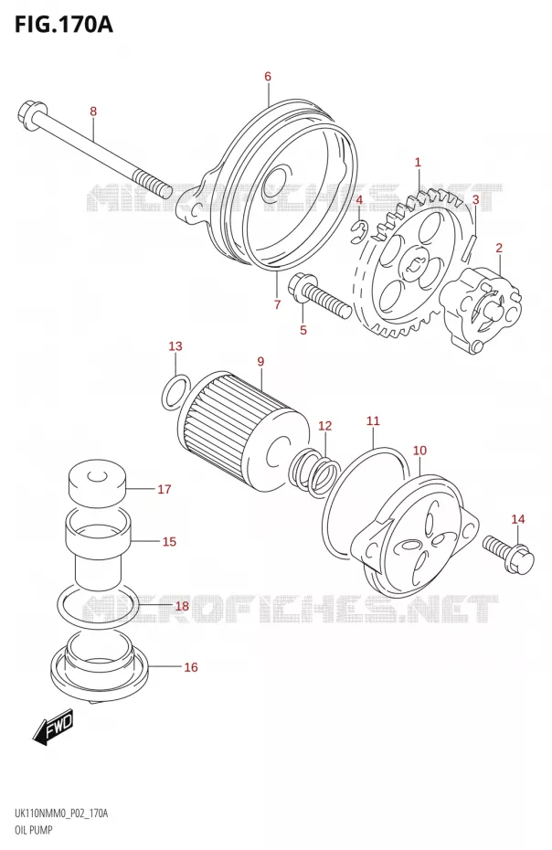 POMPE A HUILE Suzuki SCOOTER 110 ADDRESS 2020  UK110NM M0 (P02)
