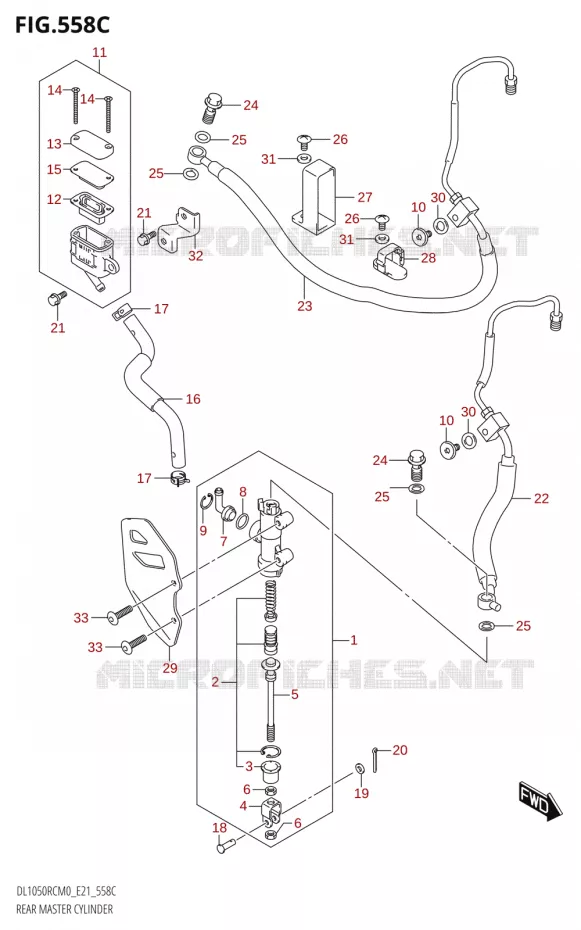 MAITRE CYLINDRE ARRIERE050RQ) Suzuki MOTO 1050 V-STROM 2020  DL1050RC M0 (E21)