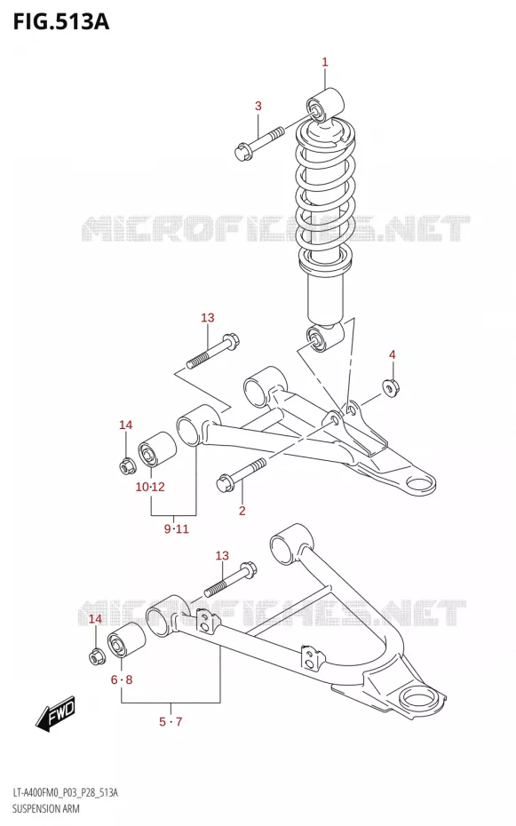 AMORTISSEUR - TRIANGLES Suzuki QUAD 400 KINGQUAD 2020  LT-A400F M0 (P28)