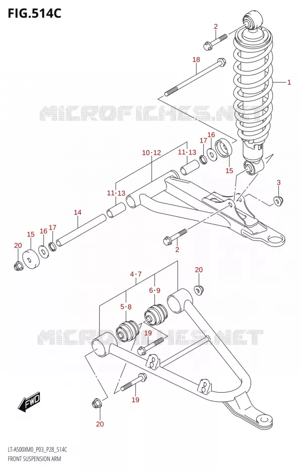 BRAS SUSPENSION AVANTT-A500XM0 P33) Suzuki QUAD 500 KINGQUAD 2020  LT-A500X / XP / XPZ M0 (P03,P28,P33)