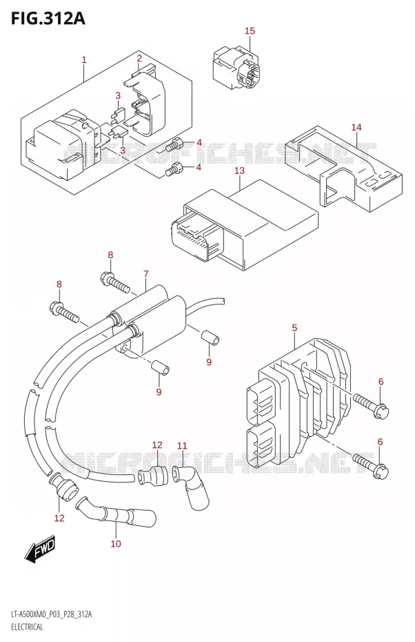 PARTIE ELECTRIQUE0XM0 P03) Suzuki QUAD 500 KINGQUAD 2020  LT-A500X / XP / XPZ M0 (P03,P28,P33)