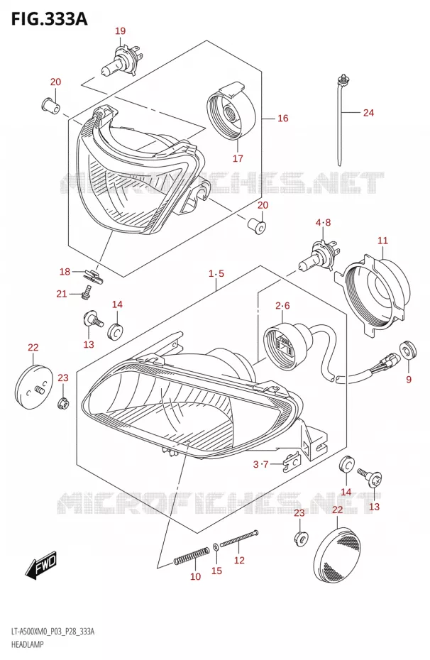 PHARE Suzuki QUAD 500 KINGQUAD 2020  LT-A500X / XP / XPZ M0 (P03,P28,P33)
