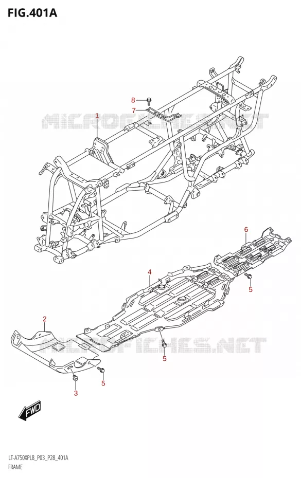 CADRE Suzuki QUAD 750 KINGQUAD 2018  LT-A750XPB L8 (P03)