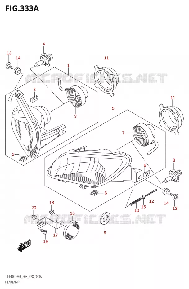PHARE Suzuki QUAD 400 KINGQUAD 2020  LT-F400F M0 (P28)