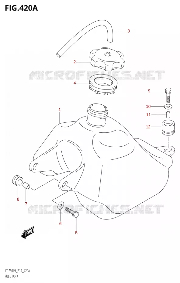RESERVOIR D'ESSENCE Suzuki QUAD 50 QUADSPORT 2019  LT-Z50 L9 (P19)