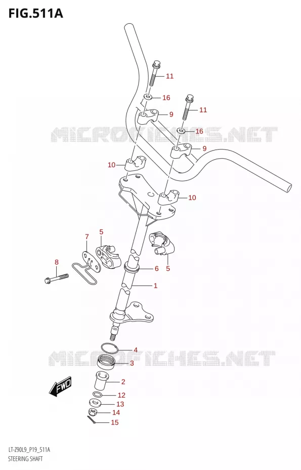 COLONNE DE DIRECTION Suzuki QUAD 90 QUADSPORT 2019  LT-Z90 L9 (P19)