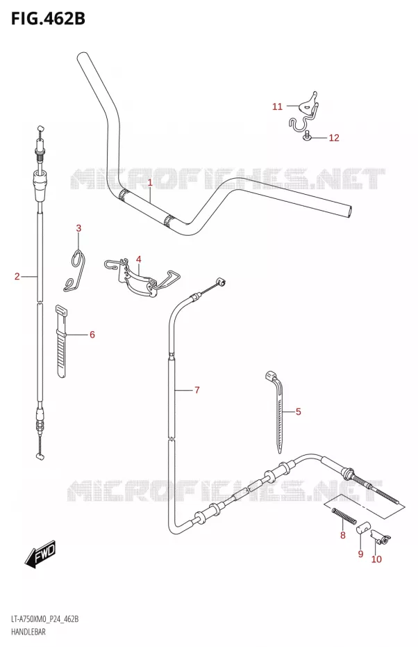 GUIDON (LT-A750XPM0 P24) Suzuki QUAD 750 KINGQUAD 2020  LT-A750X M0 (P24)