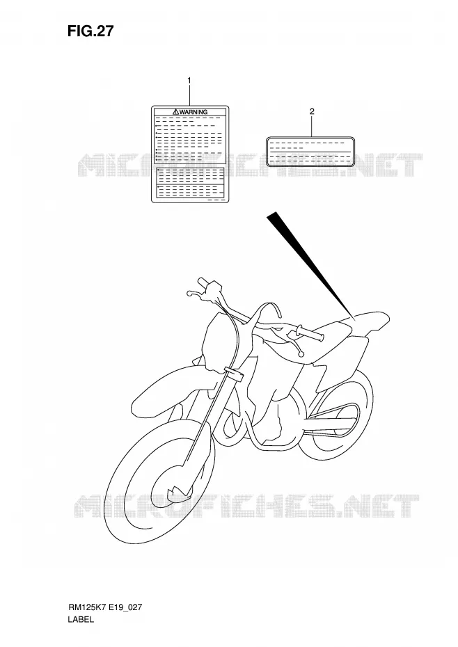ETIQUETTE Suzuki MOTO 125 RM 2012  RM125K8(P19)