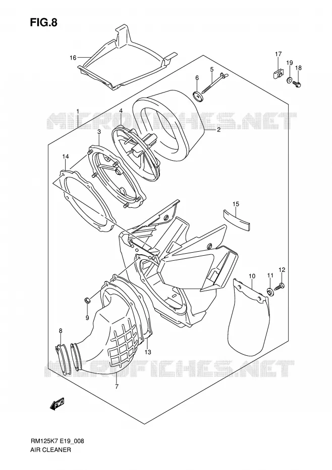 FILTRE A AIR Suzuki MOTO 125 RM 2009  RM125K8(P19)