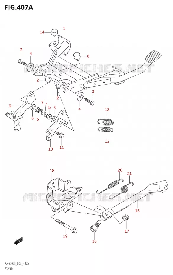 BEQUILLE Suzuki SCOOTER 650 BURGMAN 2013  AN650 L3 (E02,E19)