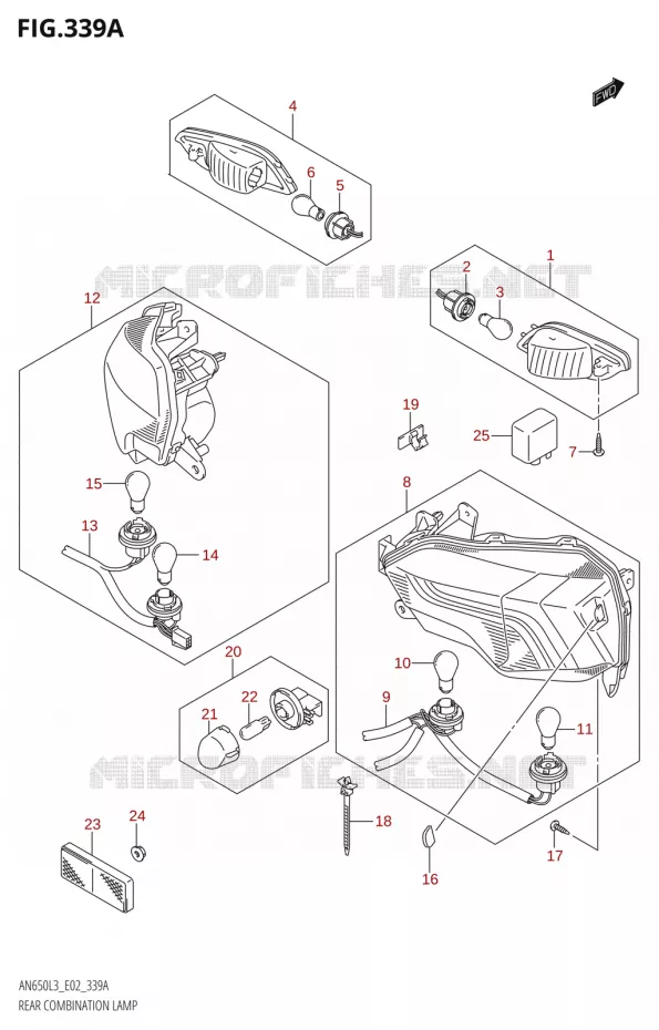 FEU ARRIERE Suzuki SCOOTER 650 BURGMAN 2013  AN650 L3 (E02,E19)