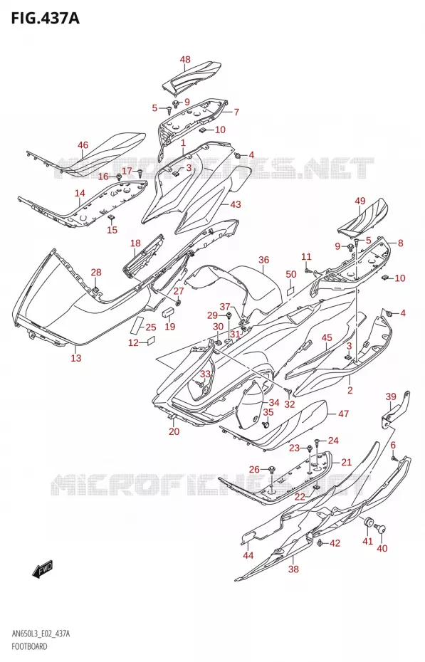 REPOSE PIEDS Suzuki SCOOTER 650 BURGMAN 2013  AN650 L3 (E02,E19)