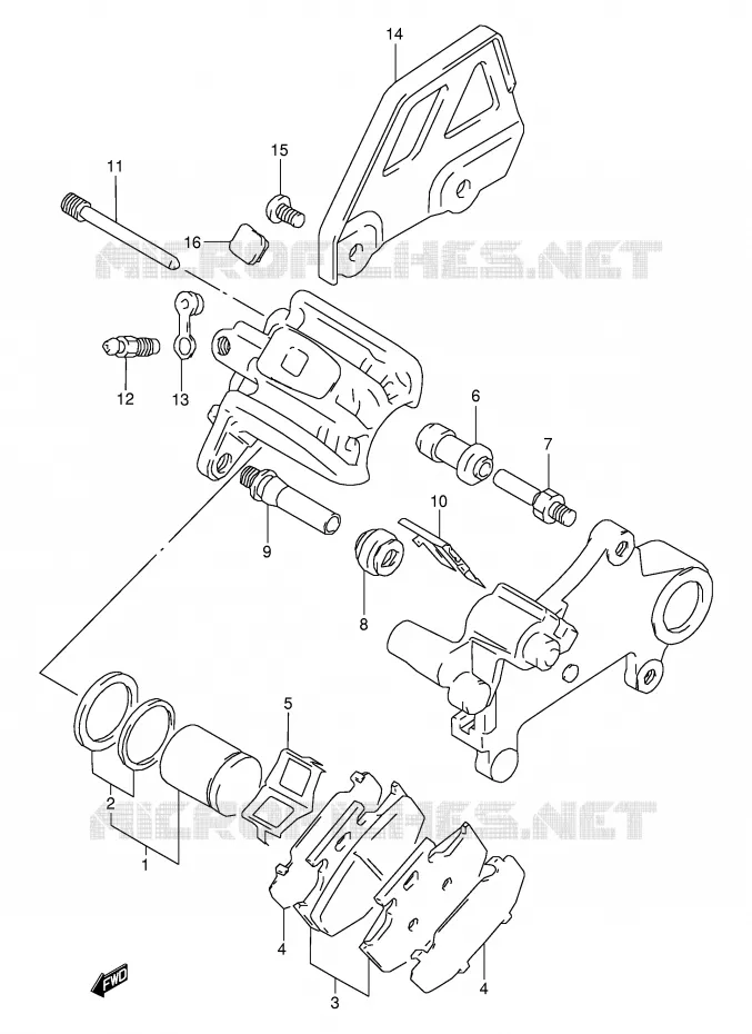 ETRIER DE FREIN ARRIERE Suzuki MOTO 350 DR 1996  DR350SE T (E02,E04,E18,E94)