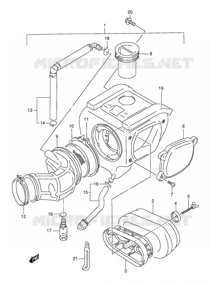 FILTRE A AIR Suzuki MOTO 350 DR 1996  DR350SE T (E02,E04,E18,E94)