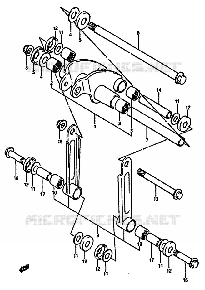 BIELLETTE D'AMORTISSEUR Suzuki MOTO 600 DR 1987  DR600S H/DR600SU H