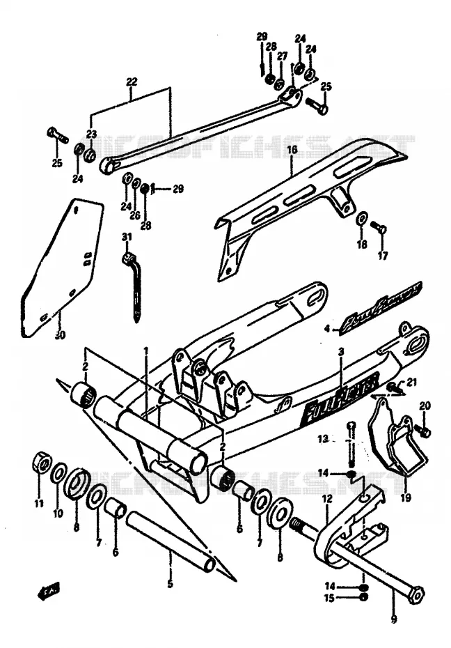 BRAS OSCILLANT ARRIERE Suzuki MOTO 600 DR 1987  DR600SH(E2)
