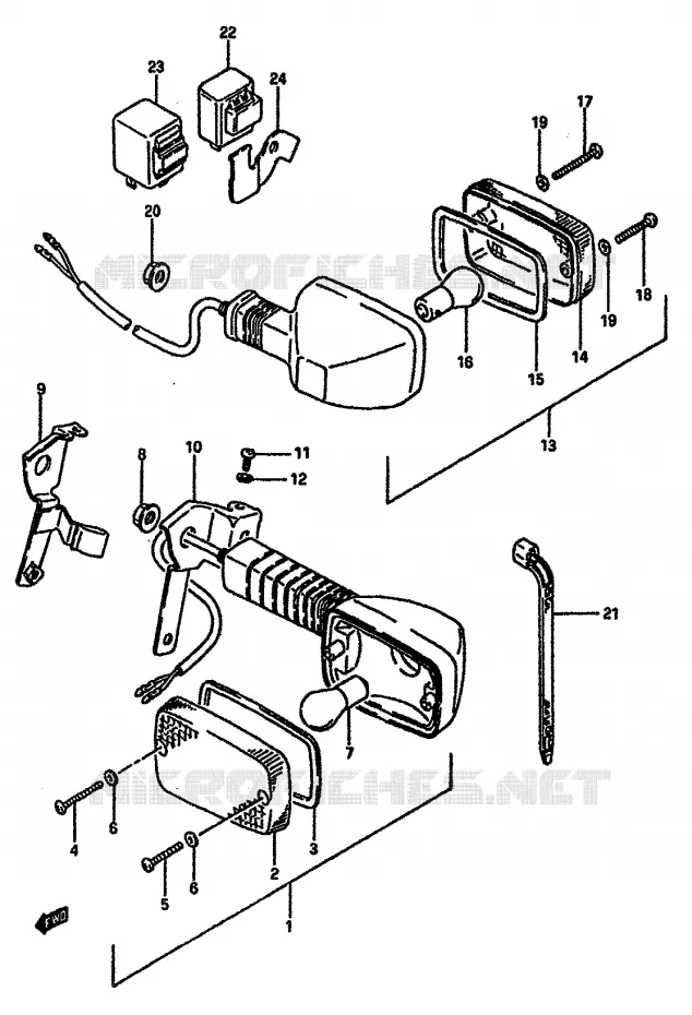 CLIGNOTANTS Suzuki MOTO 600 DR 1987  DR600SH(E2)