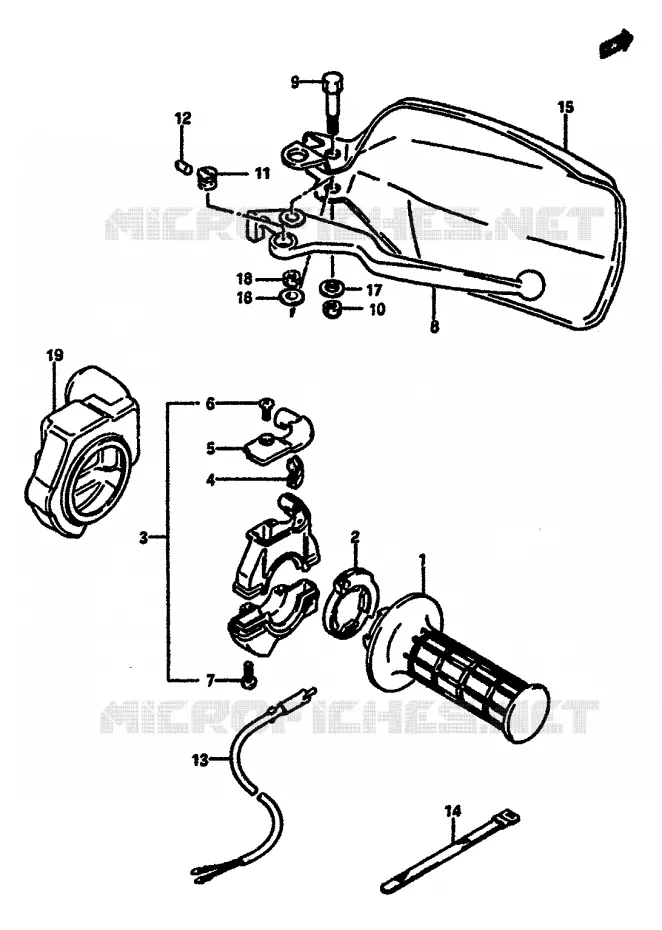 COMMODO DROIT (MODELE H / J / K E18) Suzuki MOTO 600 DR 1987  DR600S H/DR600SU H
