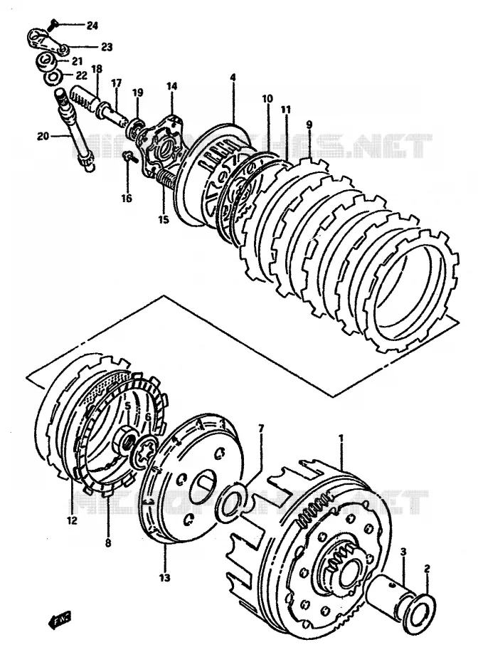 EMBRAYAGE Suzuki MOTO 600 DR 1987  DR600SH(E2)