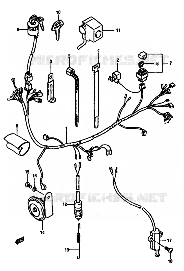 FAISCEAU ELECTRIQUE Suzuki MOTO 600 DR 1987  DR600SUH(E2)