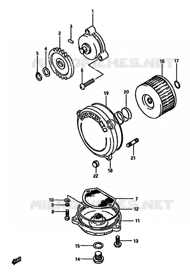 POMPE A HUILE Suzuki MOTO 600 DR 1987  DR600SUH(E2)