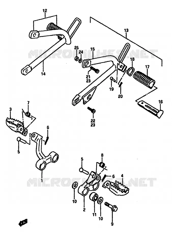 REPOSE PIED Suzuki MOTO 600 DR 1987  DR600S H/DR600SU H