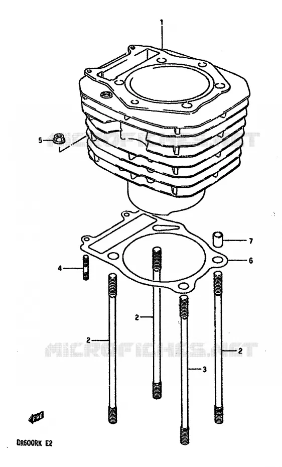 CYLINDRE Suzuki MOTO 600 DR 1989  DR600RK(E2)