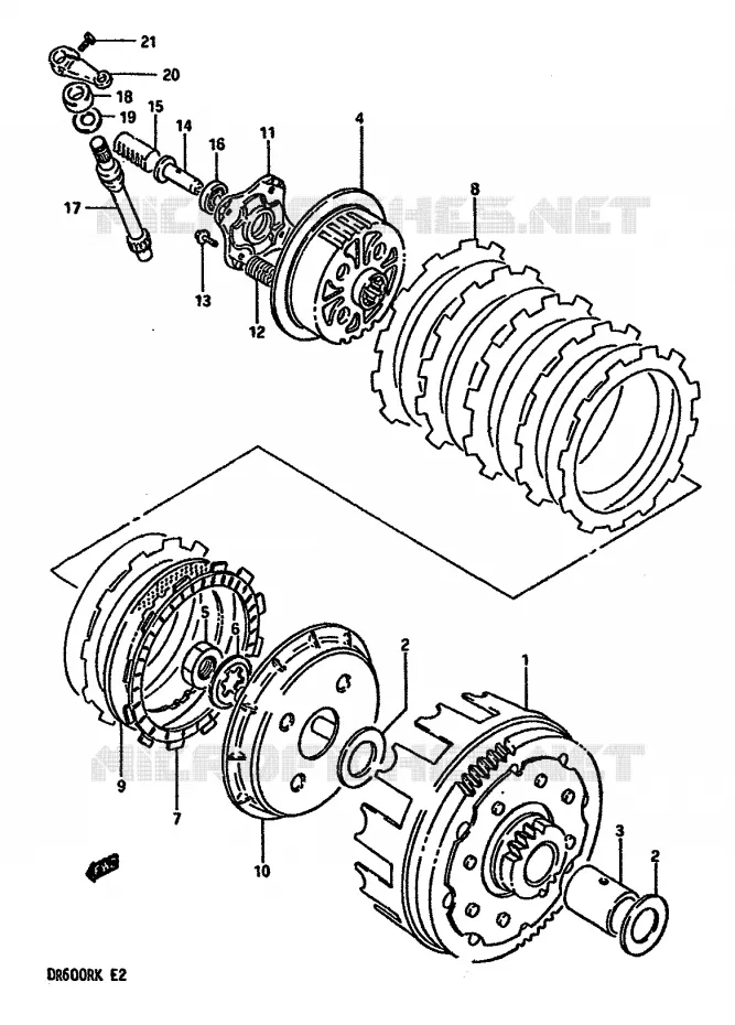 EMBRAYAGE Suzuki MOTO 600 DR 1989  DR600RK(E2)