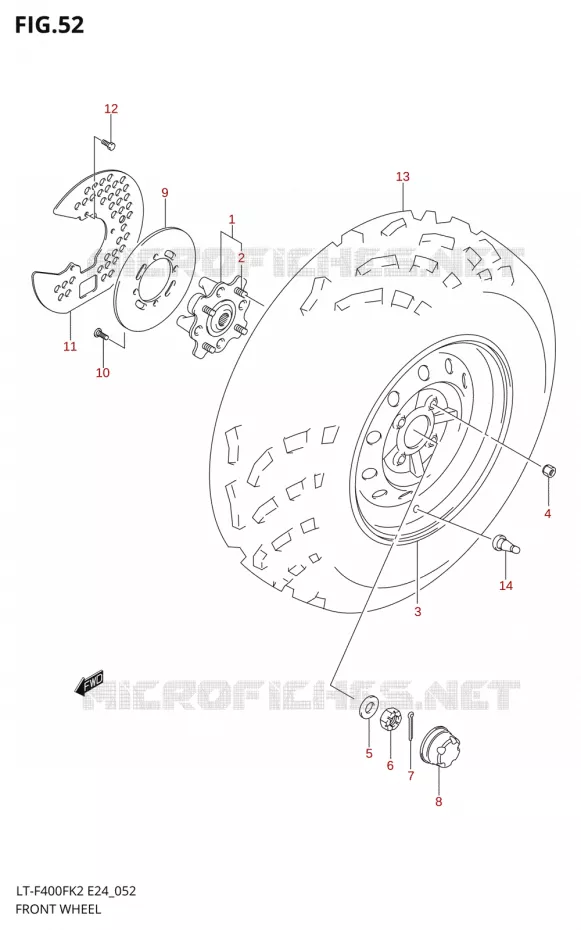 ROUE AVANT Suzuki QUAD 400 EIGER 2002  LT-F400FK2(E24)