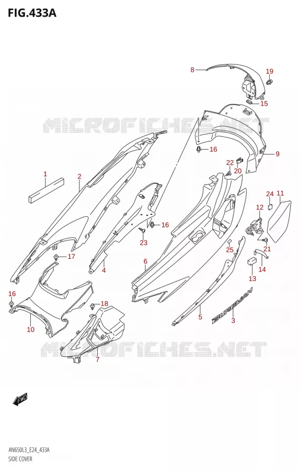 CARENAGES ARRIERE Suzuki SCOOTER 650 BURGMAN 2013  AN650 L3 (E24)