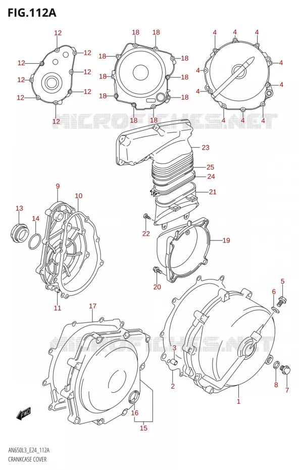 COUVERCLES DE CARTERS Suzuki SCOOTER 650 BURGMAN 2013  AN650 L3 (E24)