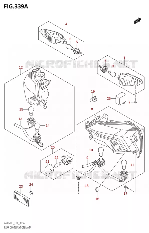 FEU ARRIERE Suzuki SCOOTER 650 BURGMAN 2013  AN650 L3 (E24)