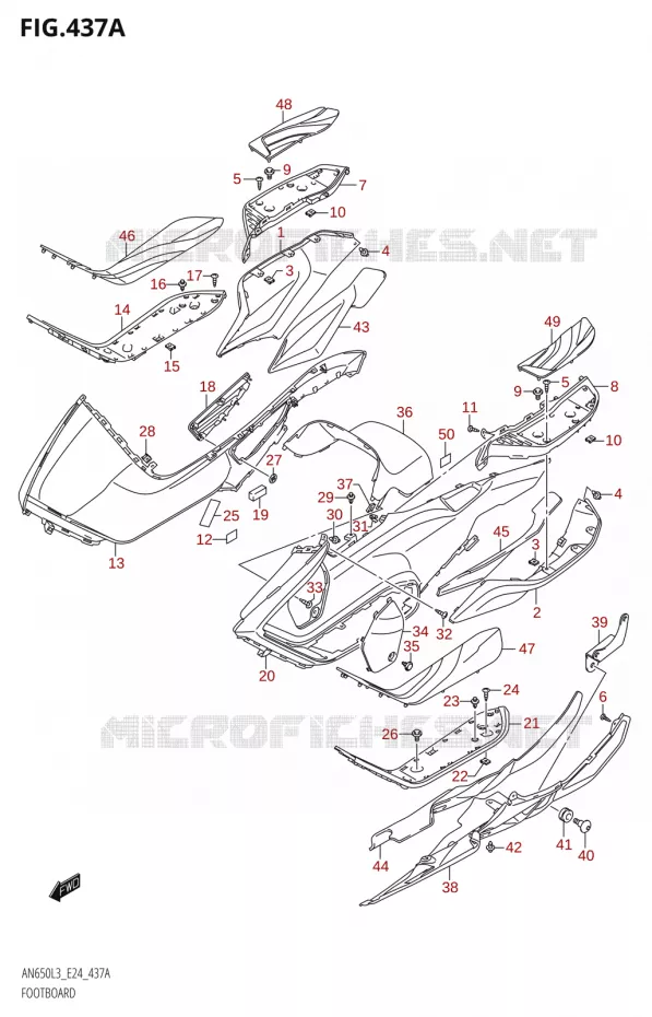 REPOSE PIEDS Suzuki SCOOTER 650 BURGMAN 2013  AN650 L3 (E24)